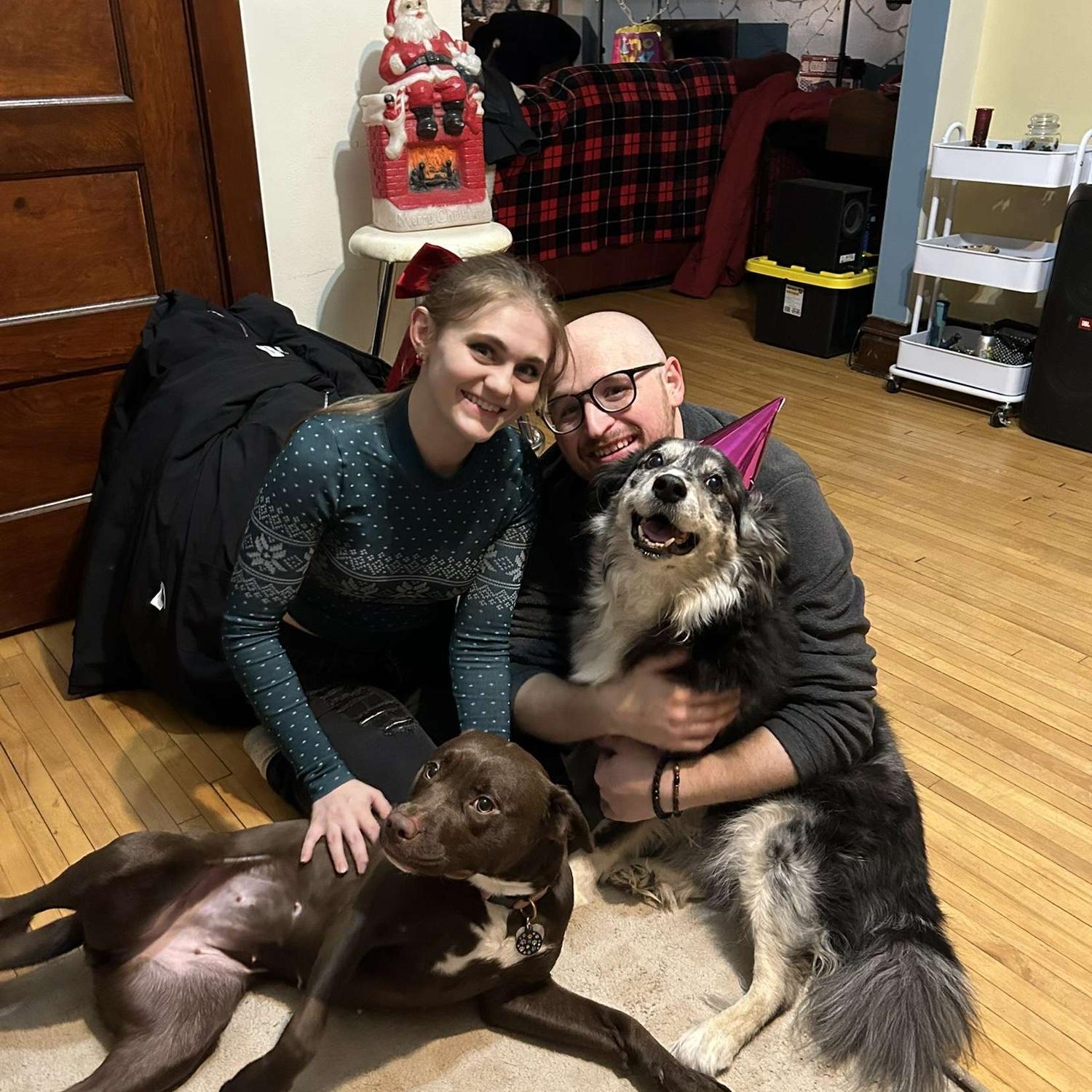 Isabelle and Zach with their “kiddos”.
Sunny had just turned 10 years old in this picture!
