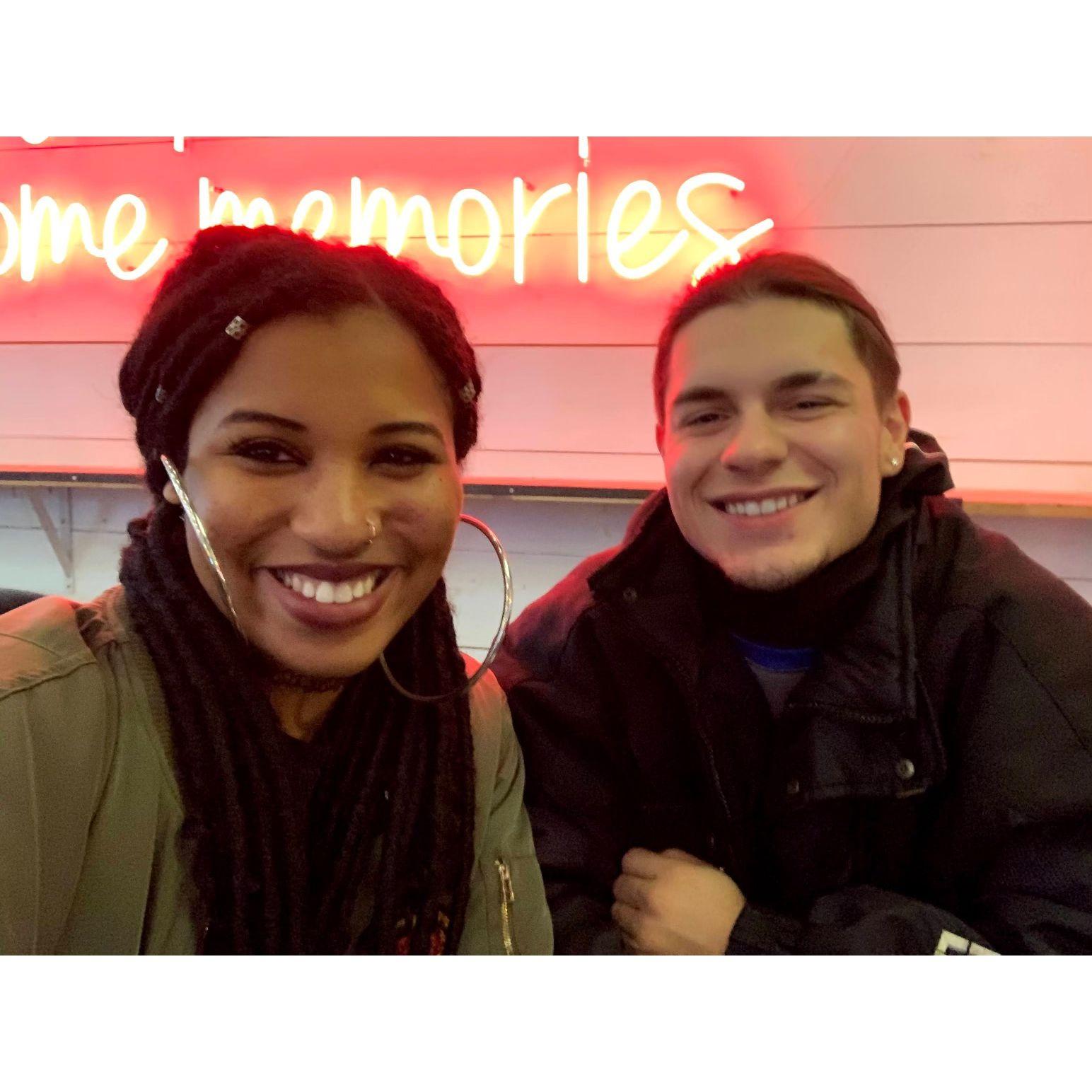 Just friends, but had to celebrate Seth's birthday at our favorite late night eating joint, Eddie's Calzones!
