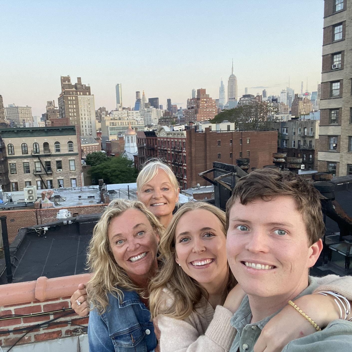 Family visiting our first New York apartment together, 2021