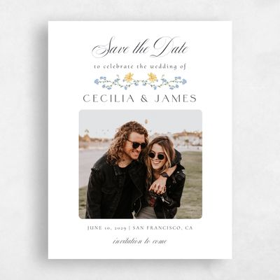 White Wedding Save the Date - Papillon Photo
