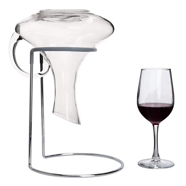 Wine Decanter Drying Stand with Rubber Coated Top to Prevent Scratches, Wine Decanter Drying Rack for Standard Large Bottomed Wine Decanters, Decanter and Wine Glass NOT Included