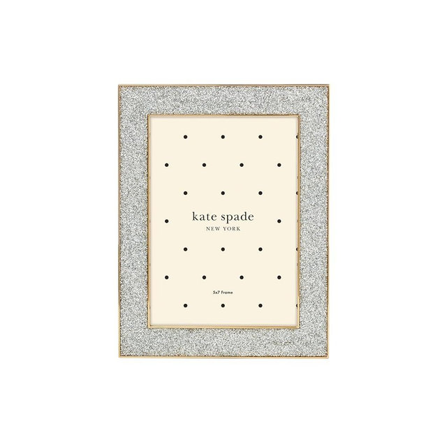 Kate Spade New York 897450 Sitting Pretty 5x7 Silver Glitter Frame