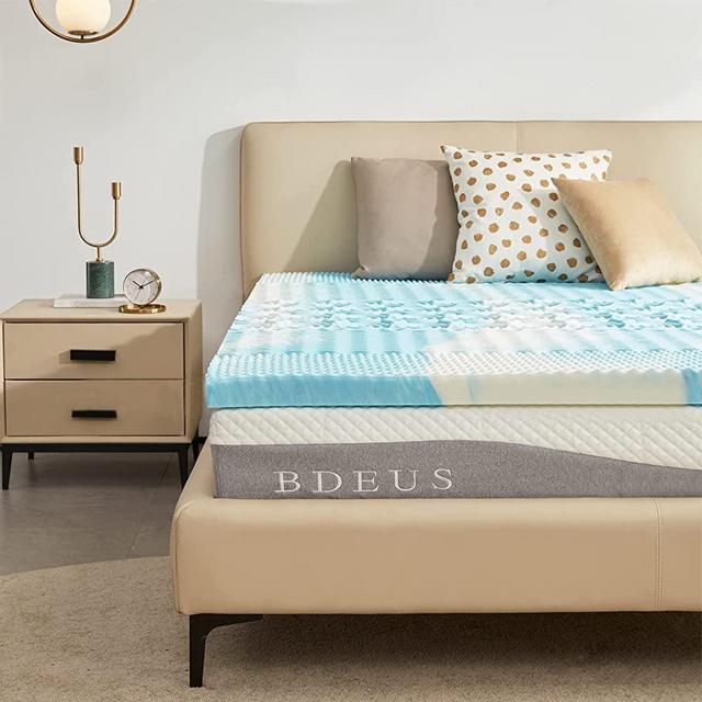 SINWEEK 2 Inch Mattress Topper 5-Zone Memory Foam Mattress Topper Pressure Relieve Soft Mattress Pad, CertiPUR-US Certified, Full Size