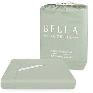 Bella Coterie Luxury Bamboo Viscose King Size Fitted Sheet | 100% Organically Grown | Ultra Soft | Cooling for Hot Sleepers | 18" Deep Pocket [Sea Glass]