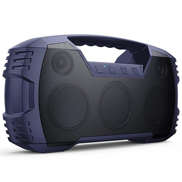 IPX7 Waterproof Bluetooth Speaker, 40W Portable Wireless Speaker, 32H Playtime, Stereo Loud Sound, Deep Bass, Outdoor Speaker with Handle, Bluetooth 5.0, Built-in Mic for Party,Pool,Beach-Navy Blue