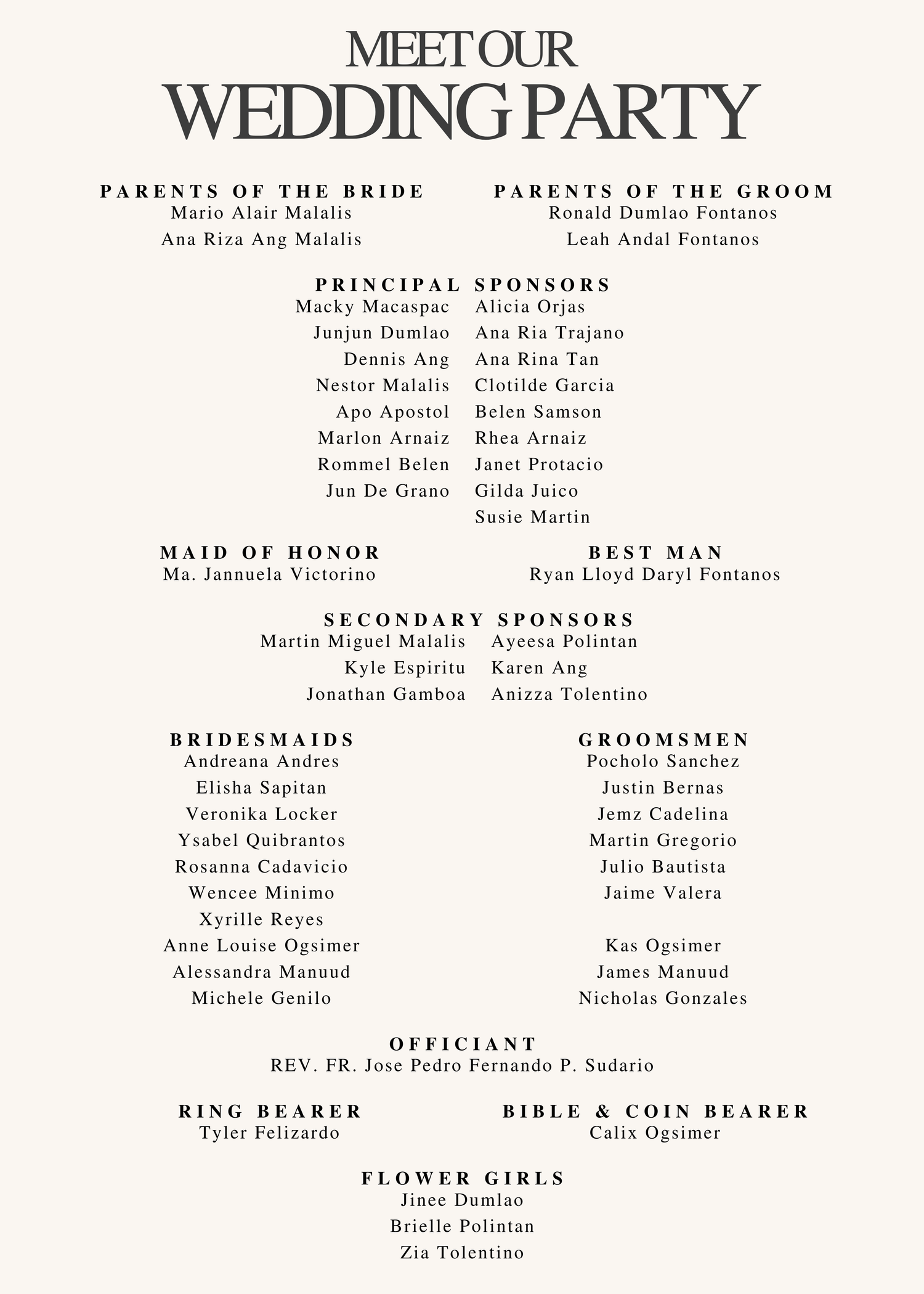 The Wedding Website of Amigaile Malalis and Rodolfo Luis Dayle Fontanos