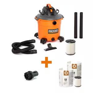 16 Gallon 5.0 Peak HP NXT Shop Vacuum Wet Dry Vac with General Debris Filters, Dust Bags, Hose, Diffuser, 3 Accessories