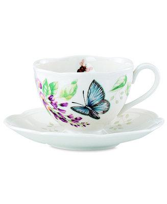 Blue Butterfly - Dinnerware, Butterfly Meadow Butterfly Cup and Saucer Set