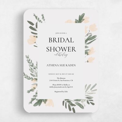 Grey Rounded Wedding Wedding Shower Invitation - Oaklyn Portrait