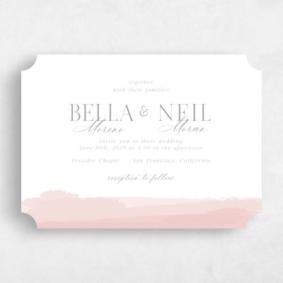 Orange Ticket Wedding Invitation - Saif Landscape