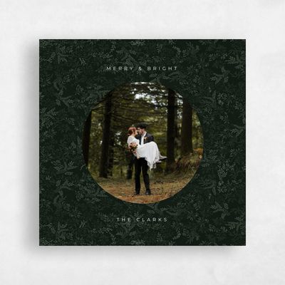 Dark Green Holiday Card - Emma Square