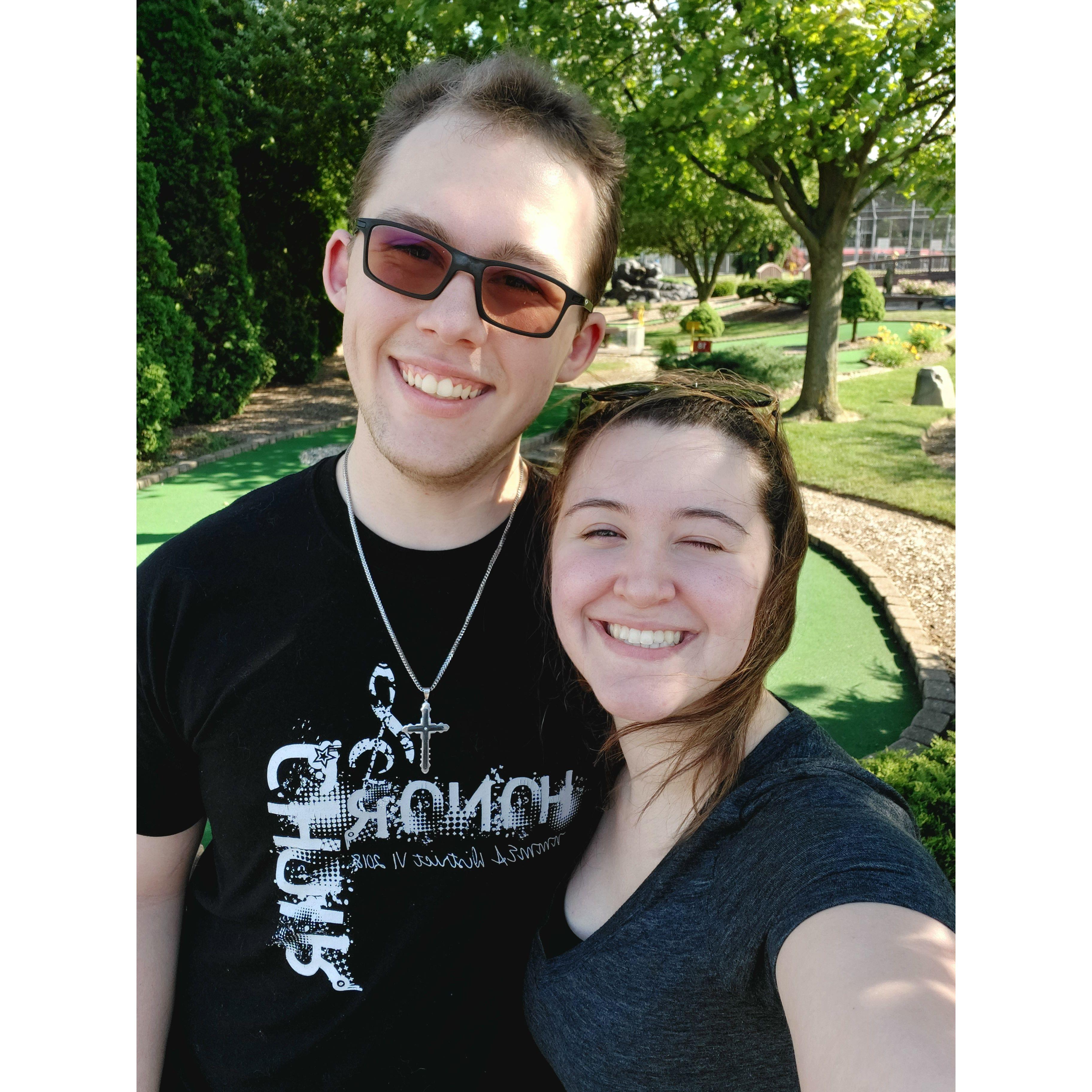 He's the reigning minigolf champ