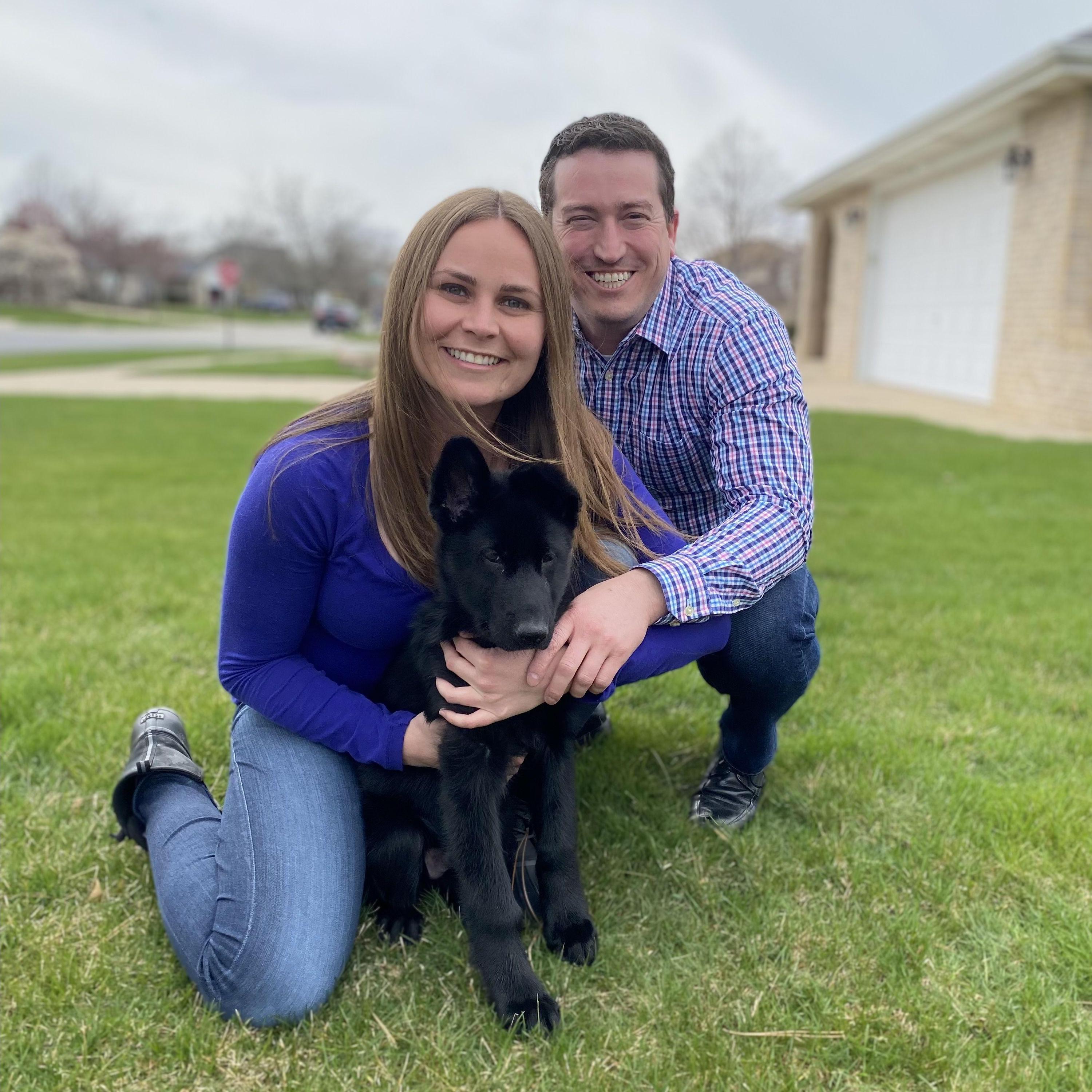 With our puppy, Murphy