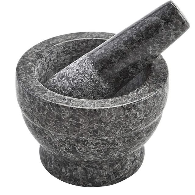 IMUSA USA Small Polished Mortar and Pestle, 3.75”, Granite