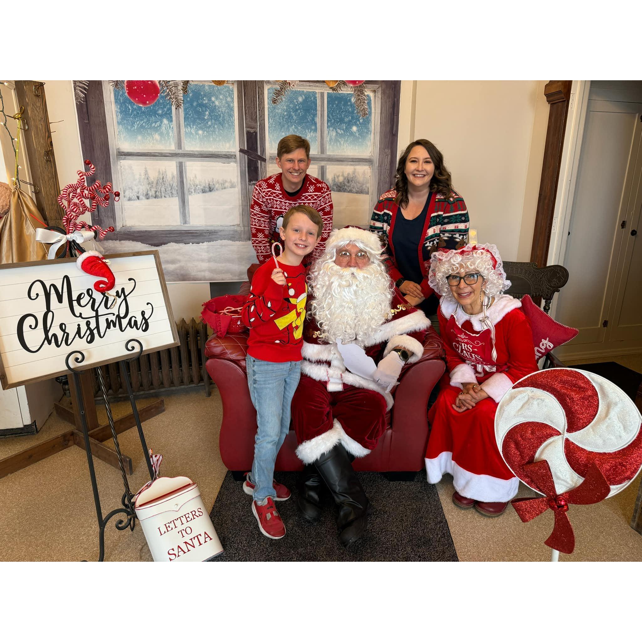 Santa and all of us celebrating the holiday season together—so much joy and laughter.