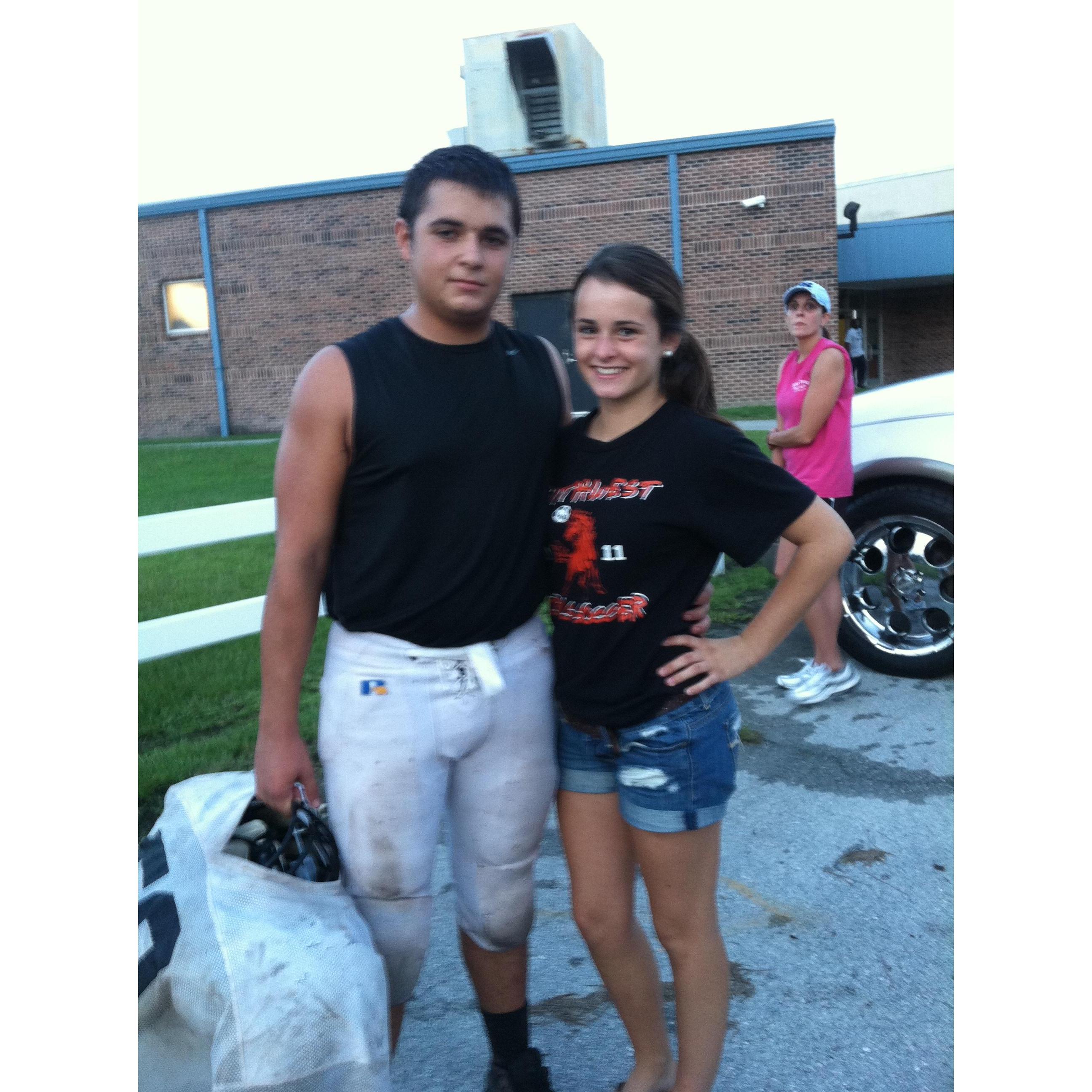 Supporting my man at our first football game as a couple