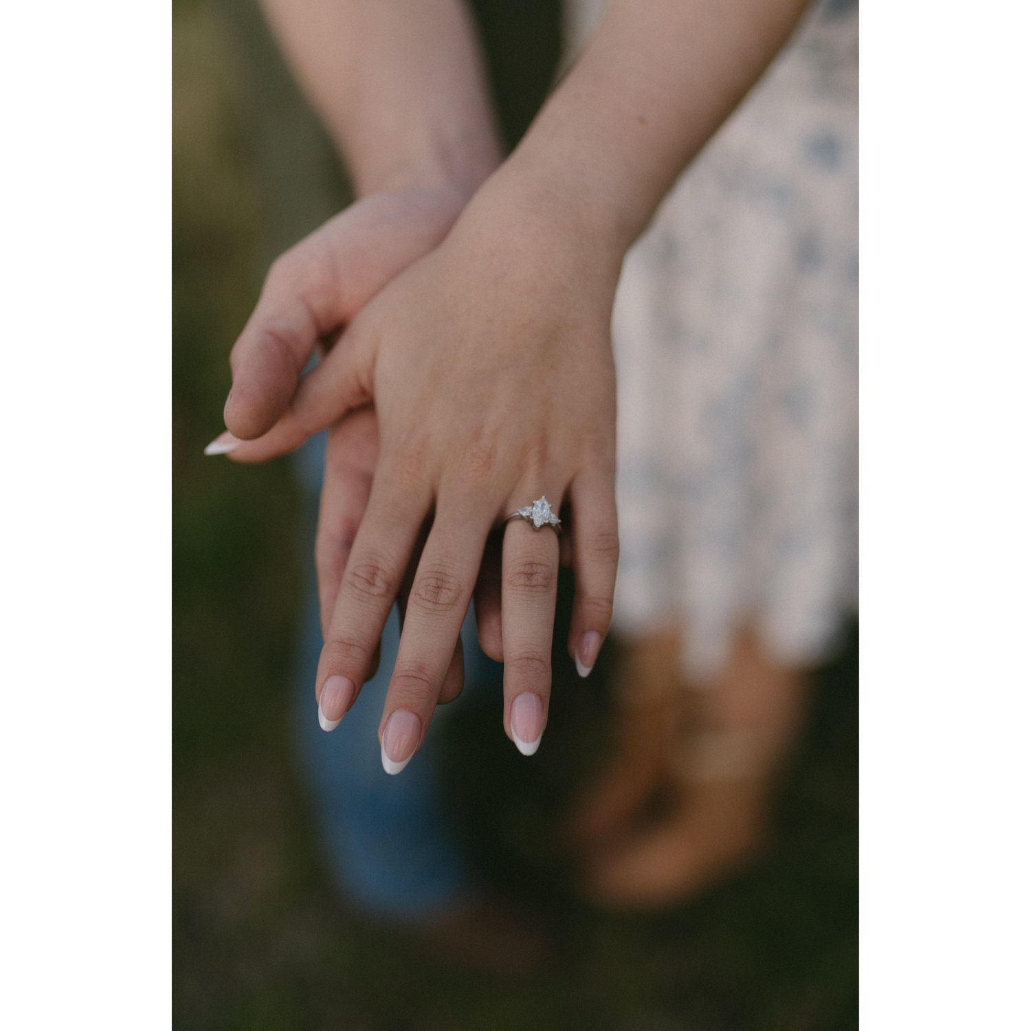 My ring was inspired by my late grandmother’s. Like hers and my mom’s, it features a marquise diamond — a small detail, but one filled with love, legacy, and connection across generations.