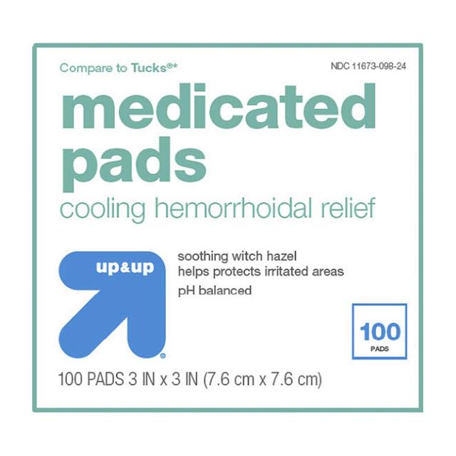 Medicated Hemorrhoidal Pads - 100ct - up & up™