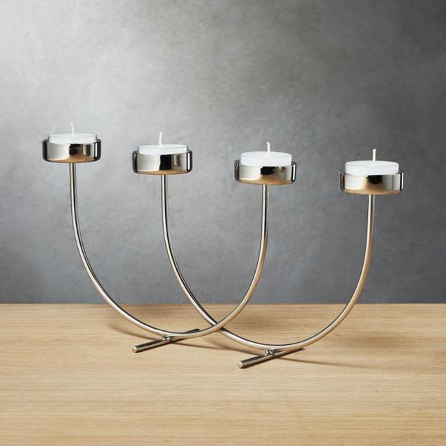 CB2 Wren Stainless Steel Multi Tea Light Candle Holder