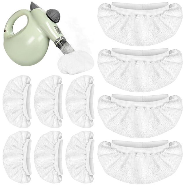 Nicemiya 10 Pack Microfiber Cloth for Handheld Steam Shot, Steam Cleaner Accessories, Reusable Washable Steam Mop Pads Compatitable with Steam Shot, Wagner, McCulloch