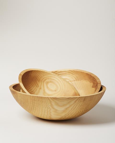 Crafted Wooden Bowls - Natural 15"