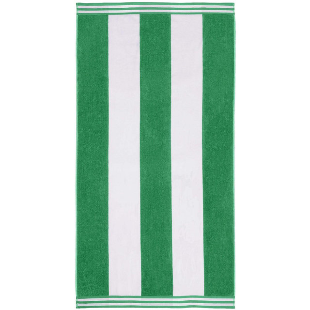 Cabana Stripe Oversized Cotton Beach Towel, Dark Green - Blue Nile Mills
