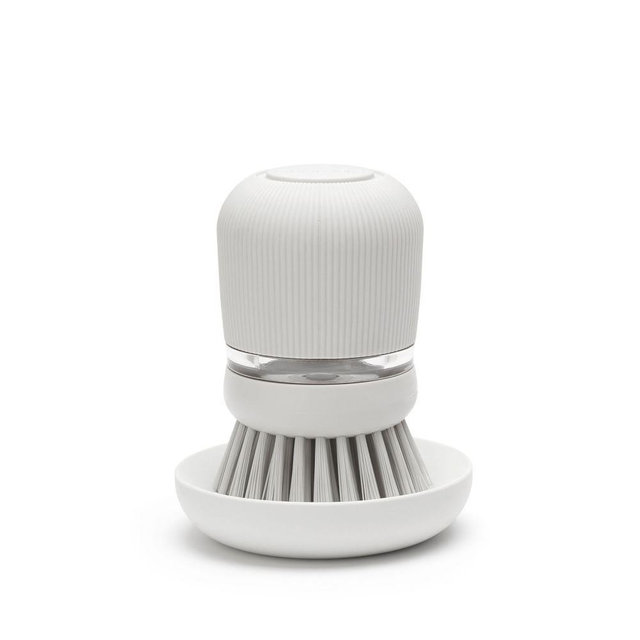 Soap Dispensing Dish Brush, Light Gray