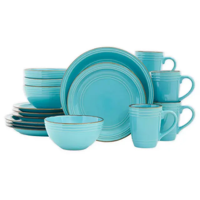 Baum Allure Sky 16-Piece Dinnerware Set in Seafoam