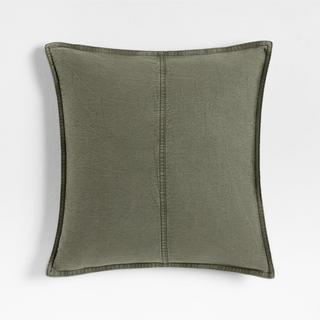 Amanha Washed Organic Cotton Denim Throw Pillow Cover