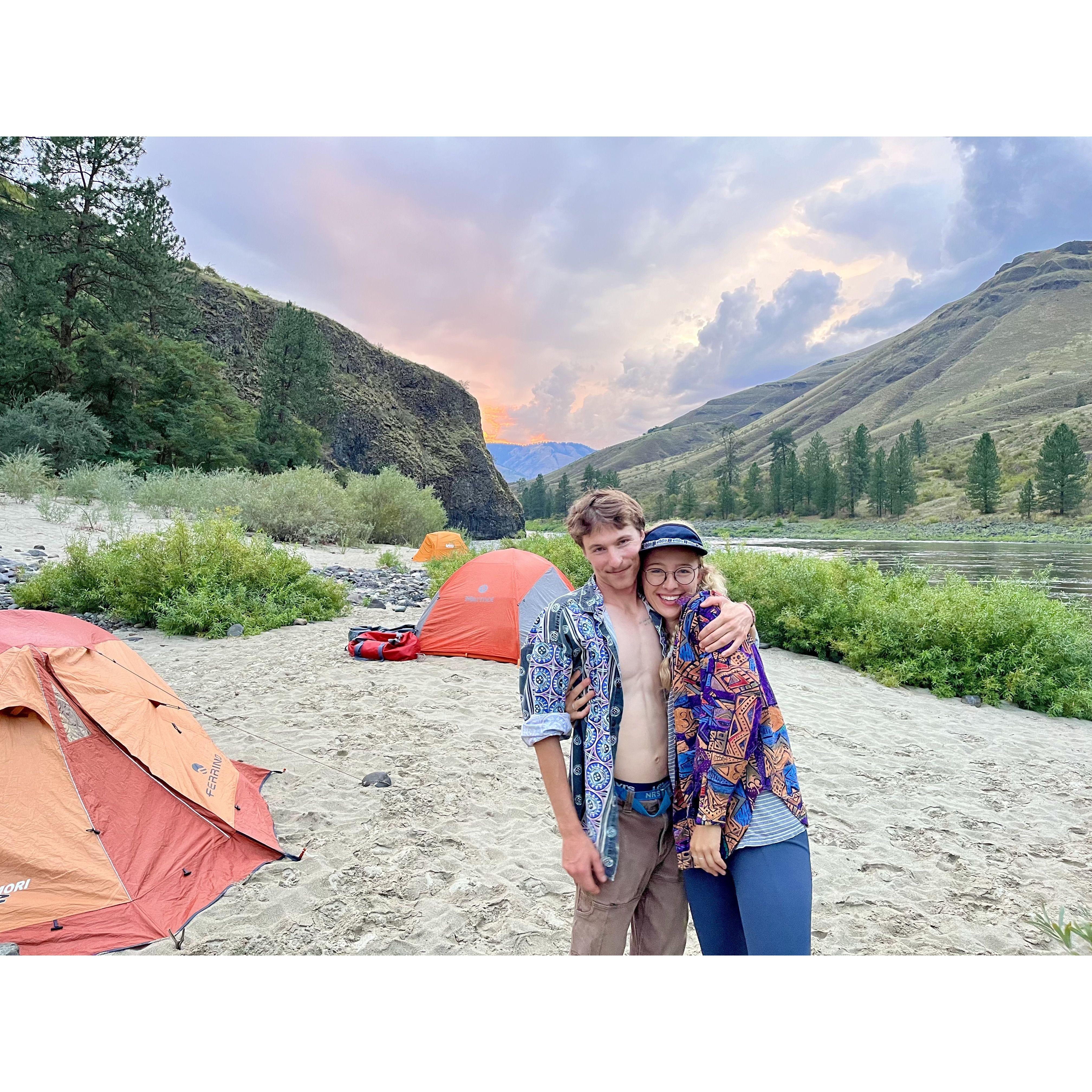On one of many river trips down the Salmon River in Idaho