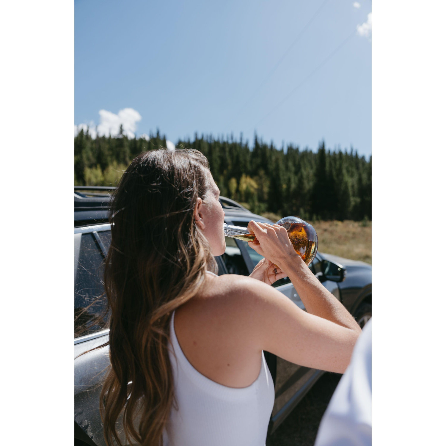 having a sip of whiskey before the ceremony