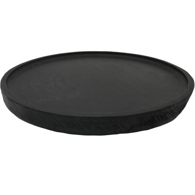 Sweet Water Decor Large Black Round Wood Tray - 10x10"