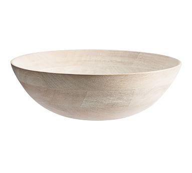 Chateau Acacia Wood Salad Bowl, Large - White Washed