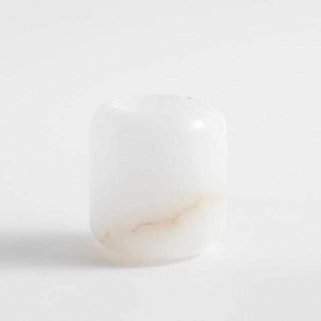 Nova Alabaster Votive Holder, Natural, Small, 4"x4.25"