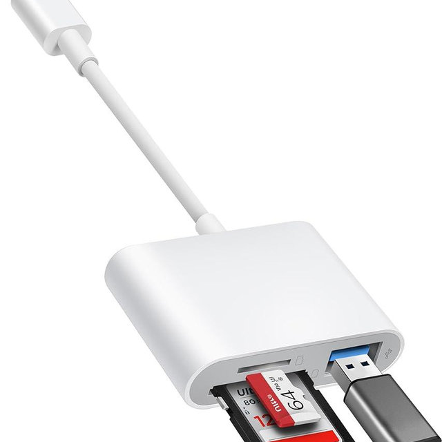 USB C to SD Card Reader, BnmxTek SD Card Adapter with SD MicroSD USB 3 Ports, USBC Memory Card Reader for iPhone 15 16, iPad, Mac, MacBook Pro/Air, Android and More USB-C/Type C Devices