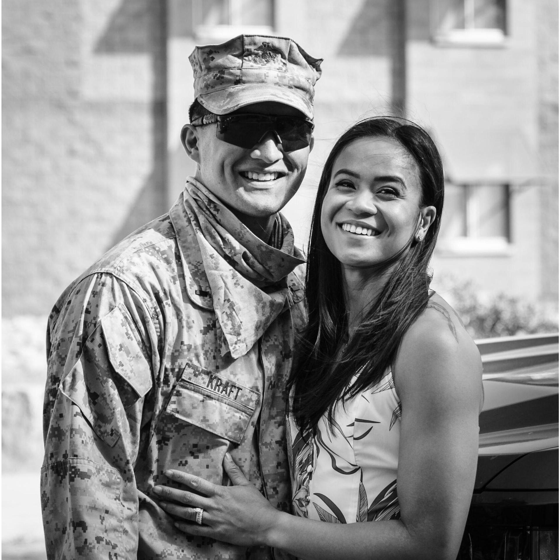 Colton coming back from a 9-month deployement.