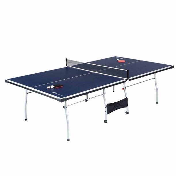 MD Sports Official Size 15mm 4 Piece Indoor Table Tennis Tennis, Accessories Included, Blue/White