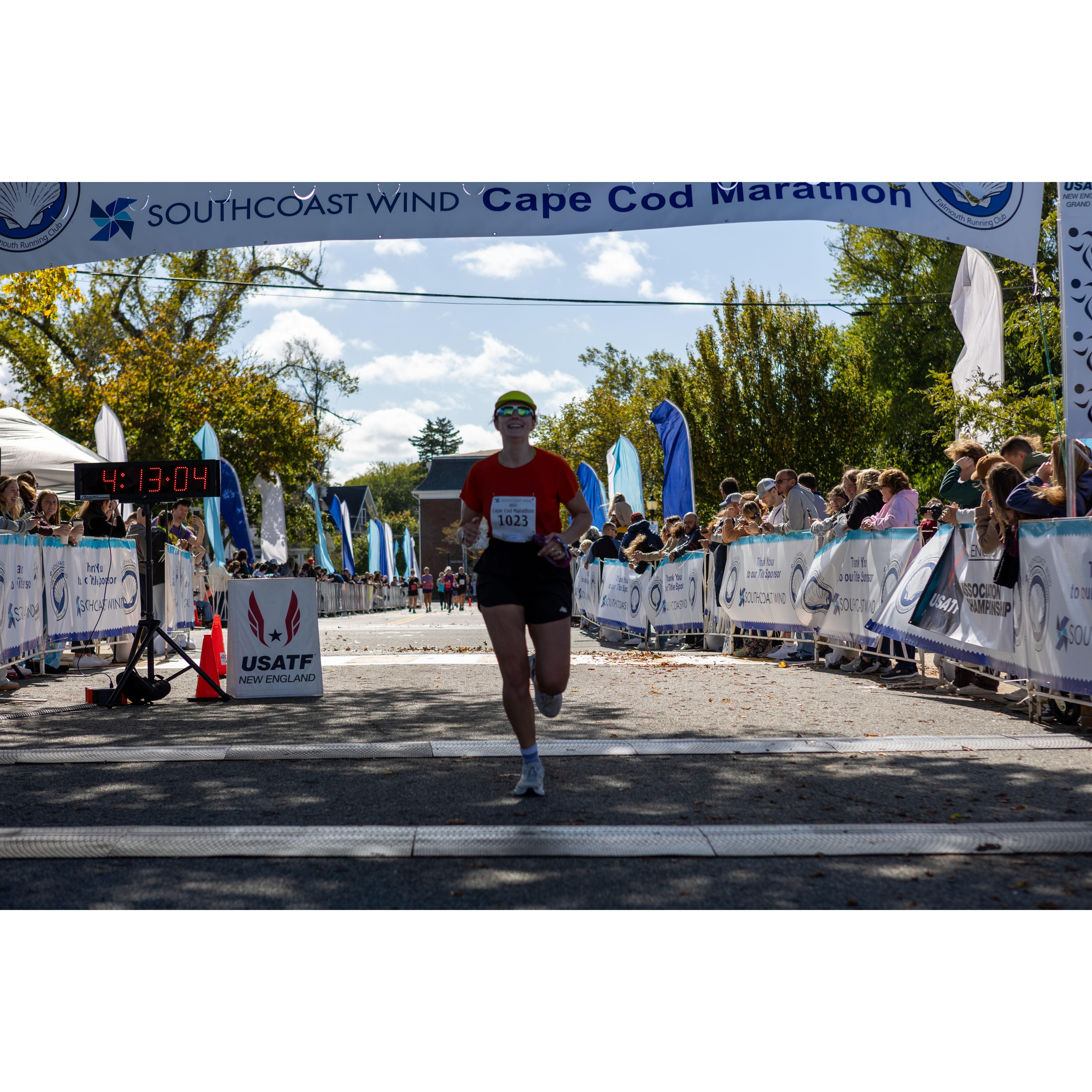 Caroline's firth marathon with Brendan cheering her on!