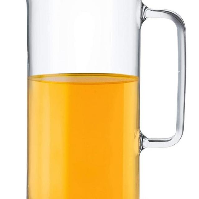 Simax Glassware Clear Glass Pitcher | For Cold Beverages, Dishwasher Safe, Cylinder Design 2 Quart Capacity