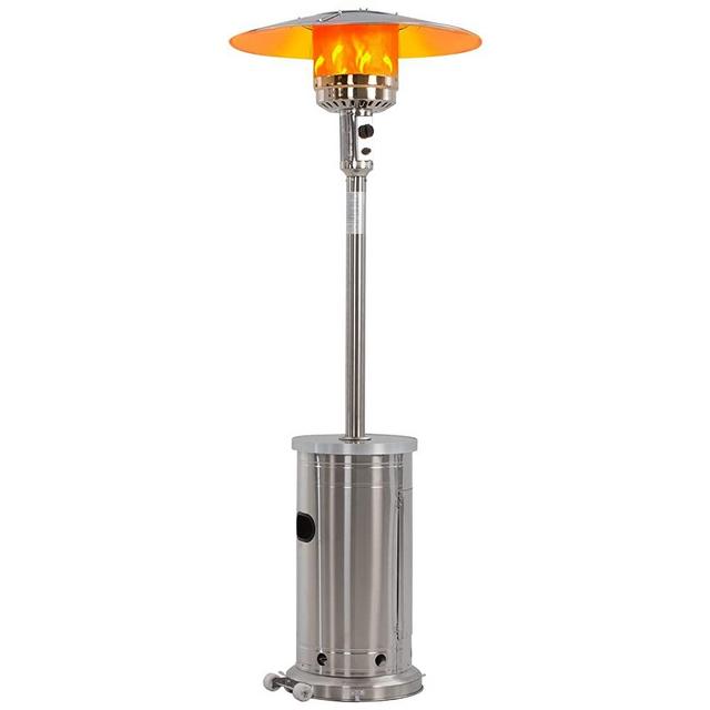 LAUSAINT HOME 48000BTU Patio Heater with Wheels,Stainless Steel Propane Gas Heaters for Outside Use,Premium Portable Outdoor Heater for Backyard Garden,ETL Certified
