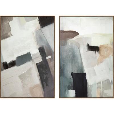 Reticent 2pc Printed Tinted Gel Canvas Framed Wall Poster Print 36" X 24" X 1.75" - Project 62&#8482;