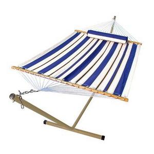 Algoma - 12 Foot Fabric Hammock with Steel Frame and Matching Pillow