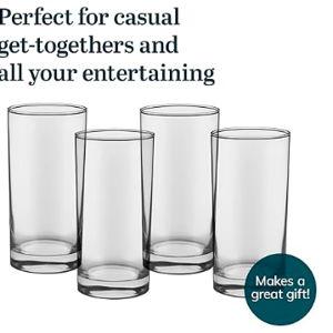 Libbey Tumbler Drinking Glass Sets, Durable Heavy Base Drinking Glasses, Lead-Free Tall Water Glasses Set, Sophisticated Beer Glasses Set of 8