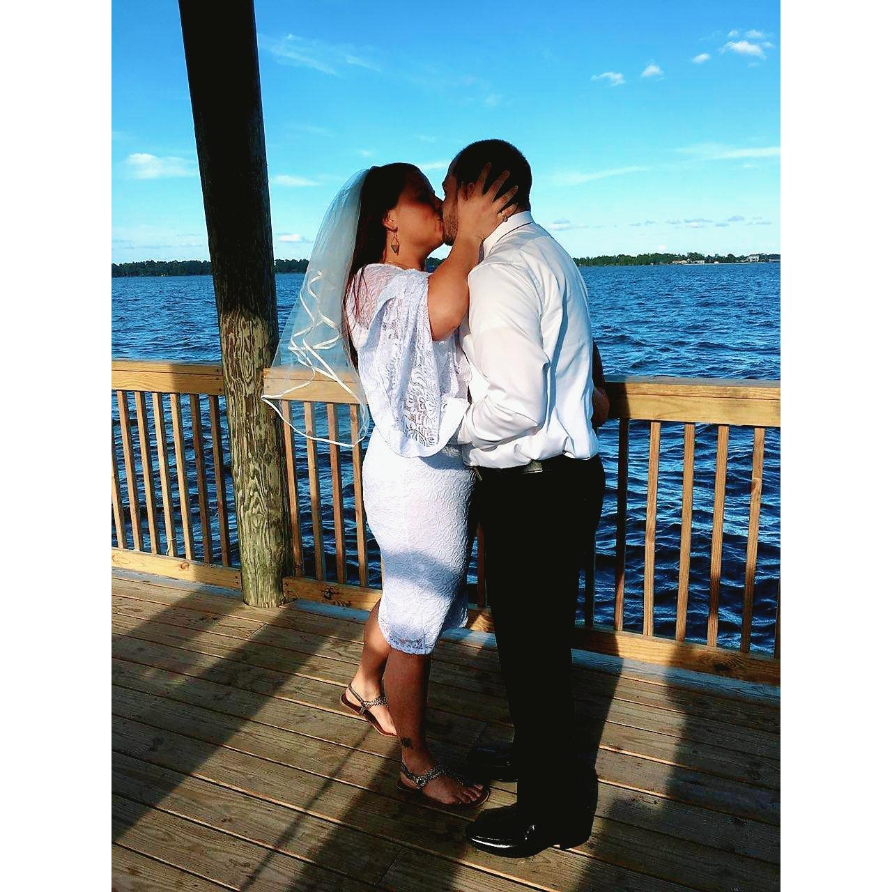 First official kiss as husband and wife