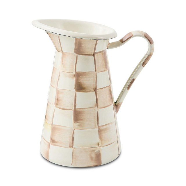 MacKenzie-Childs Mocha Check Medium Practical Pitcher