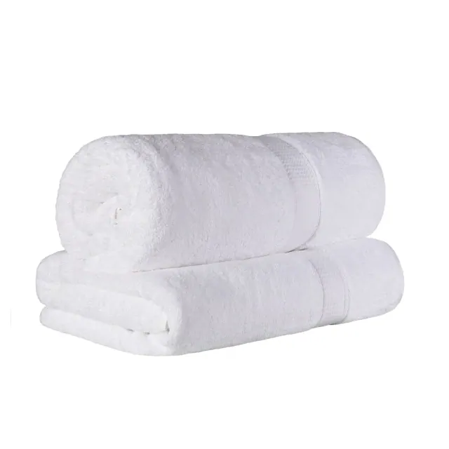 Luxury Egyptian Cotton Heavyweight Ultra-Plush Bath Sheet Set of 2, White - Blue Nile Mills