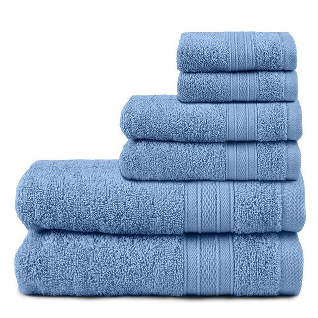 TRIDENT Soft and Plush, 100% Cotton, Highly Absorbent, Bathroom Towels, Super Soft, 6 Piece Towel Set (2 Bath Towels, 2 Hand Towels, 2 Washcloths), 500 GSM, Allure