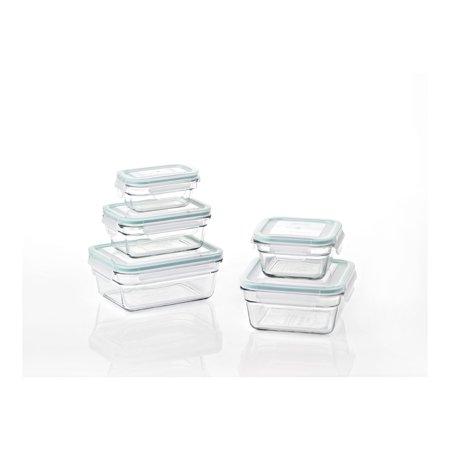 Glasslock Oven and Microwave Safe Glass Food Storage Containers 10 Piece Set