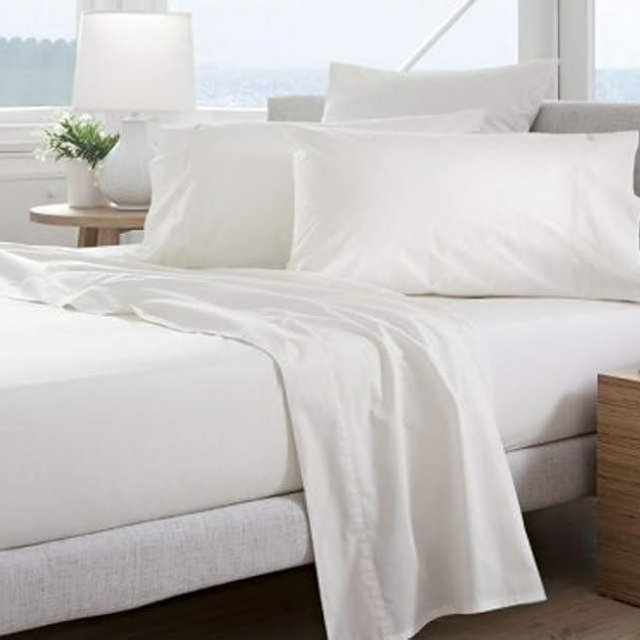 Luxxurecare 1500TC Supreme 12" Deep Pocket 3pc Fitted Sheet King White Solid Premium 1500-Thread-Count Cotton 100% Egyptian
