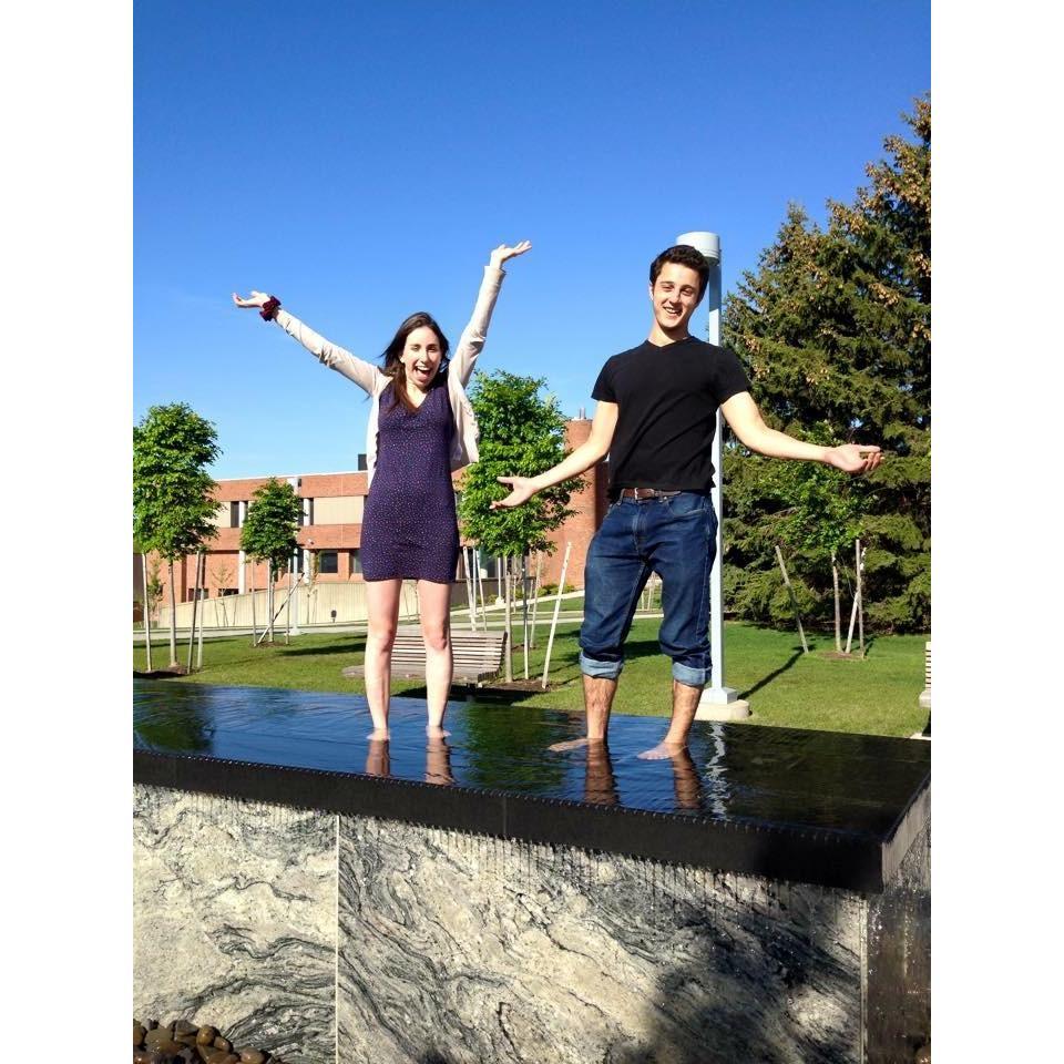 Binghamton Fountain...fearless together (well, Aaron always, and Shai when she's with Aaron!)